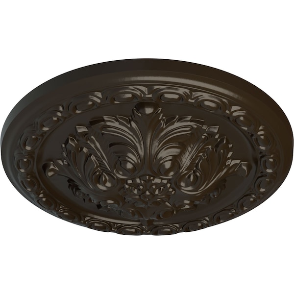 Acanthus Ceiling Medallion, Hand-Painted Stone Hearth, 11 3/8OD X 2P